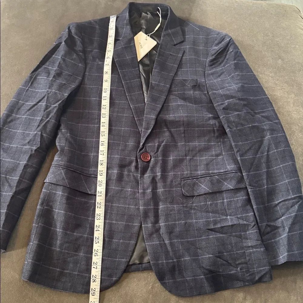 Men’s Plaid 3 Piece Suit One Button Closure Notched Lapel Jacket 34 Pants 32 NWT - Picture 6 of 14
